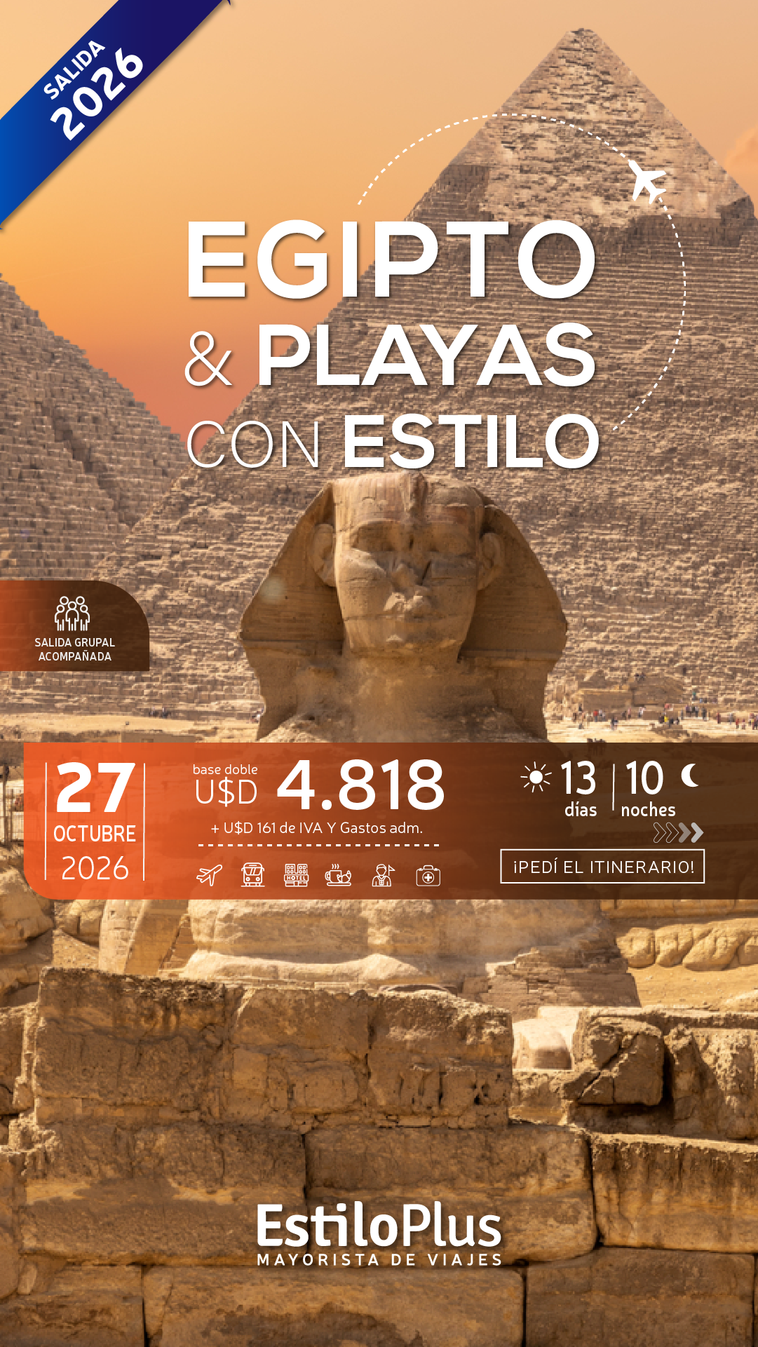 EGIPTO Y PLAYAS CON ESTILO - 27 DE OCTUBRE 2026