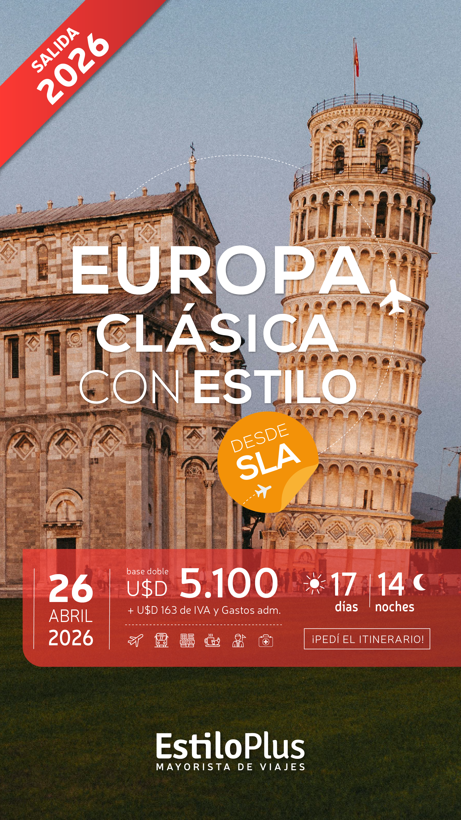 EUROPA CLASICA CON ESTILO - 26 DE ABRIL 2026 **DESDE SALTA**