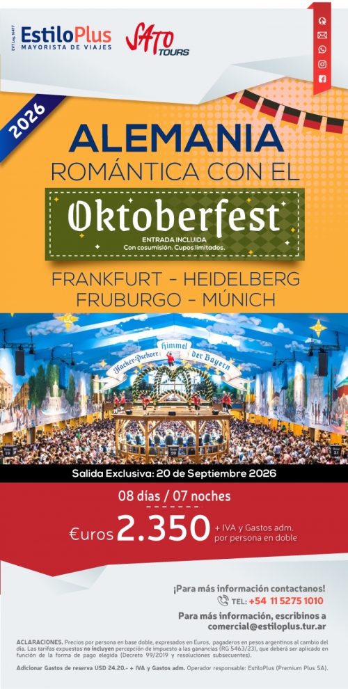 ALEMANIA ROM�NTICA CON EL OKTOBERFEST 