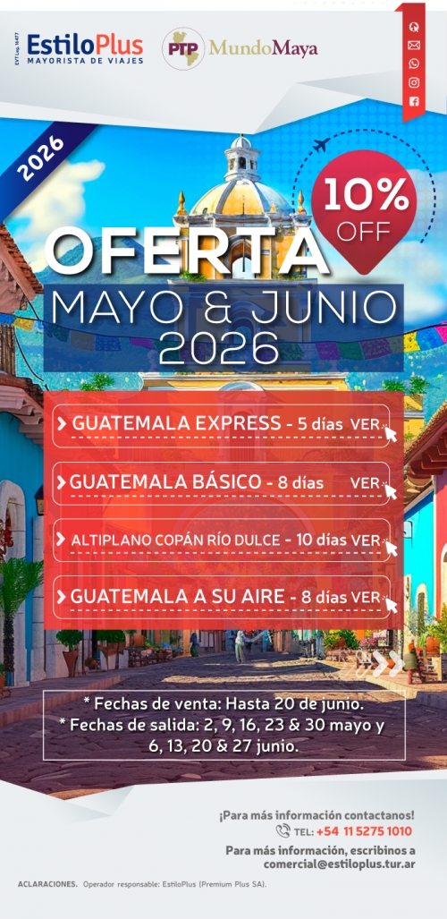 OFERTA MAYO & JUNIO PTP MUNDO MAYA 