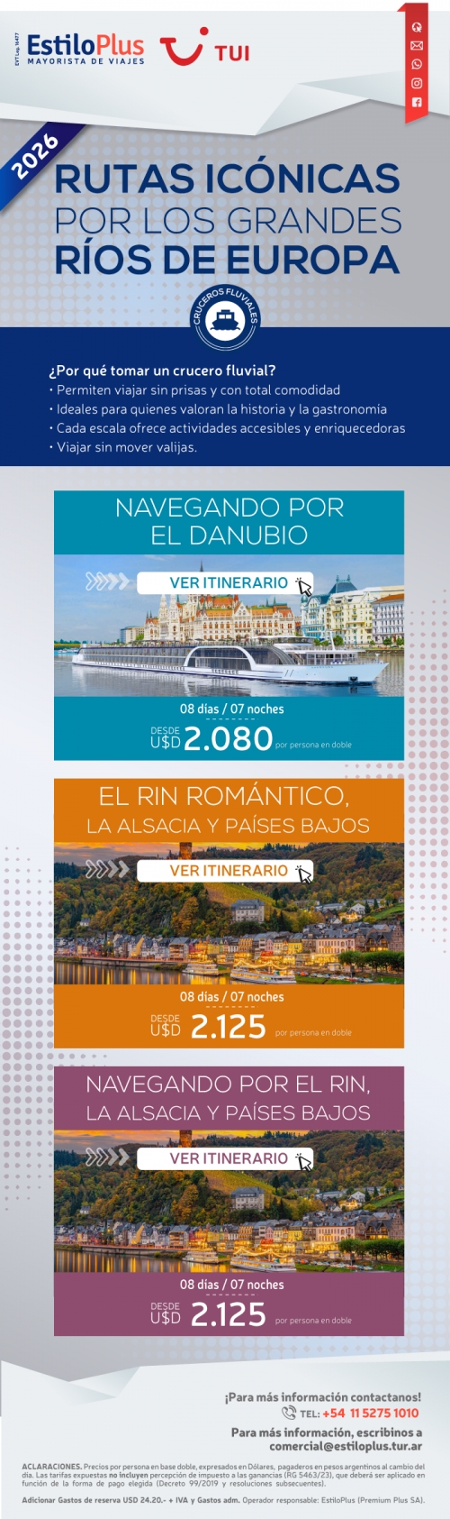 RUTAS IC�NICAS POR LOS GRANDES R�OS DE EUROPA CON TUI 