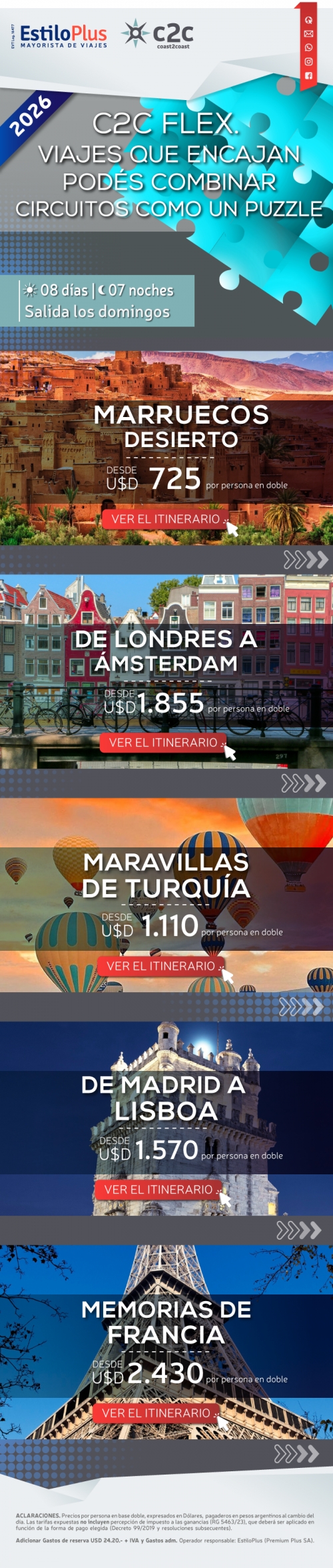 COAST 2 COAST FLEX: VIAJES QUE ENCAJAN 