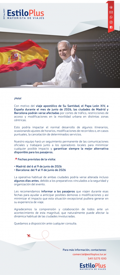 EL PAPA LE�N XIV VISITA ESPA�A 